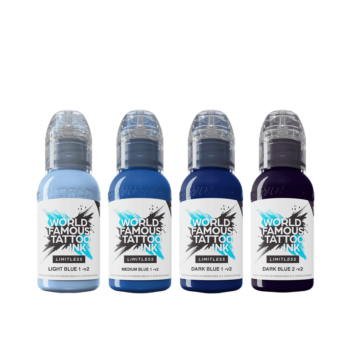 World Famous Limitless Tattoo Ink Set Shades of Blue