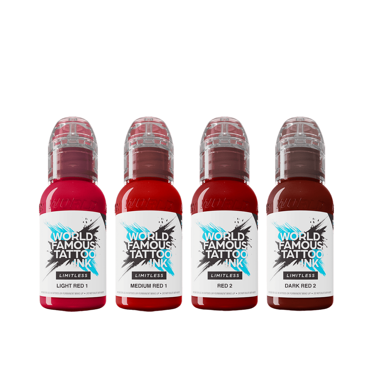 World Famous Limitless Tattoo Ink Set Shades of Red