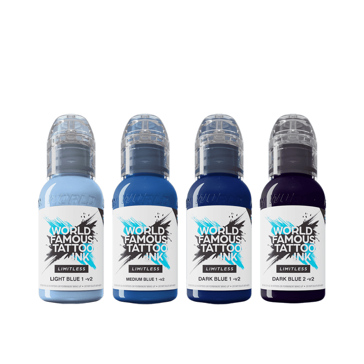 World Famous Tattoo Ink Limitless Set Shades of Blue Inchiostri per tatuaggi