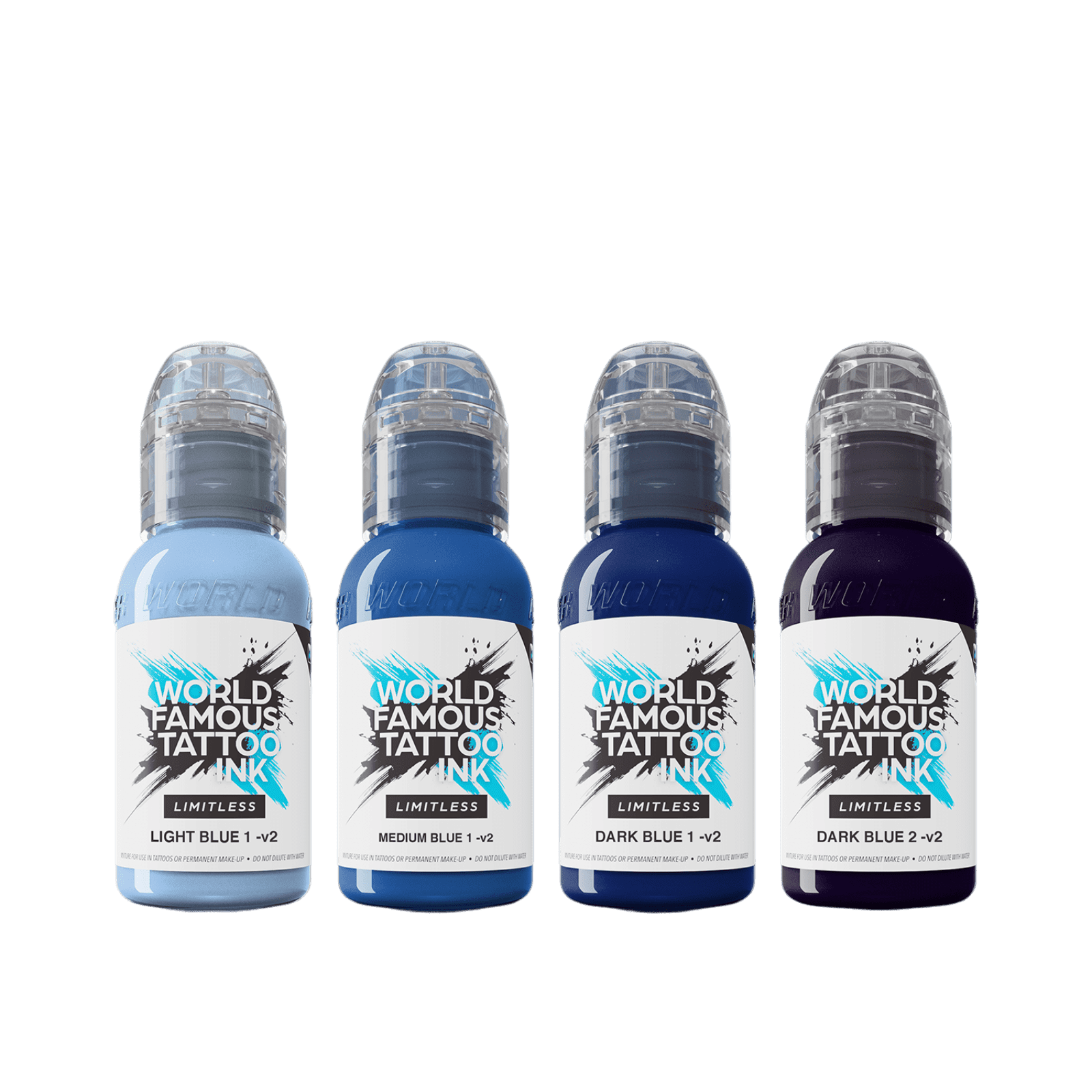 World Famous Tattoo Ink Limitless Set Shades of Blue Inchiostri per tatuaggi