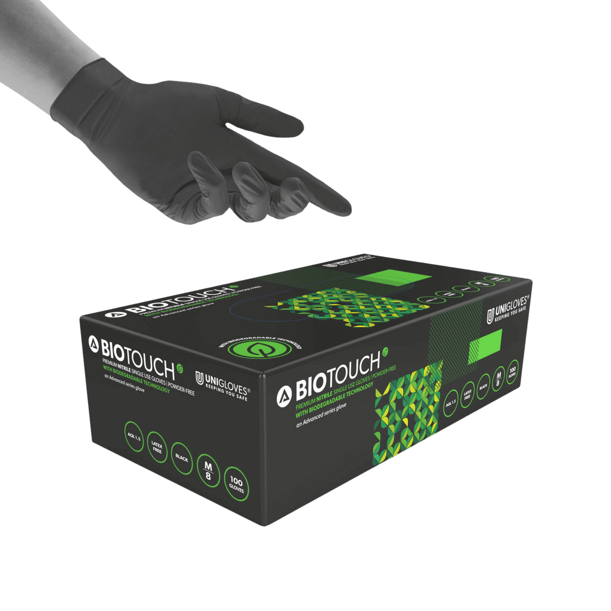 Biodegradable Gloves Unigloves BioTouch Nitrile-box 100 pieces 