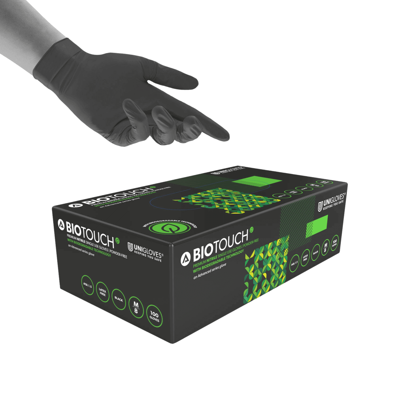 Biodegradowalne rękawice Unigloves BioTouch Nitrile-pudełko 100 sztuk 
